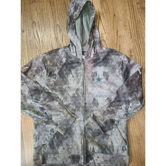 RARE REEBOK NFL Dallas Cowboys On Field Zip-up Lightweight Jacket Mens Medium - Picture 1 of 4